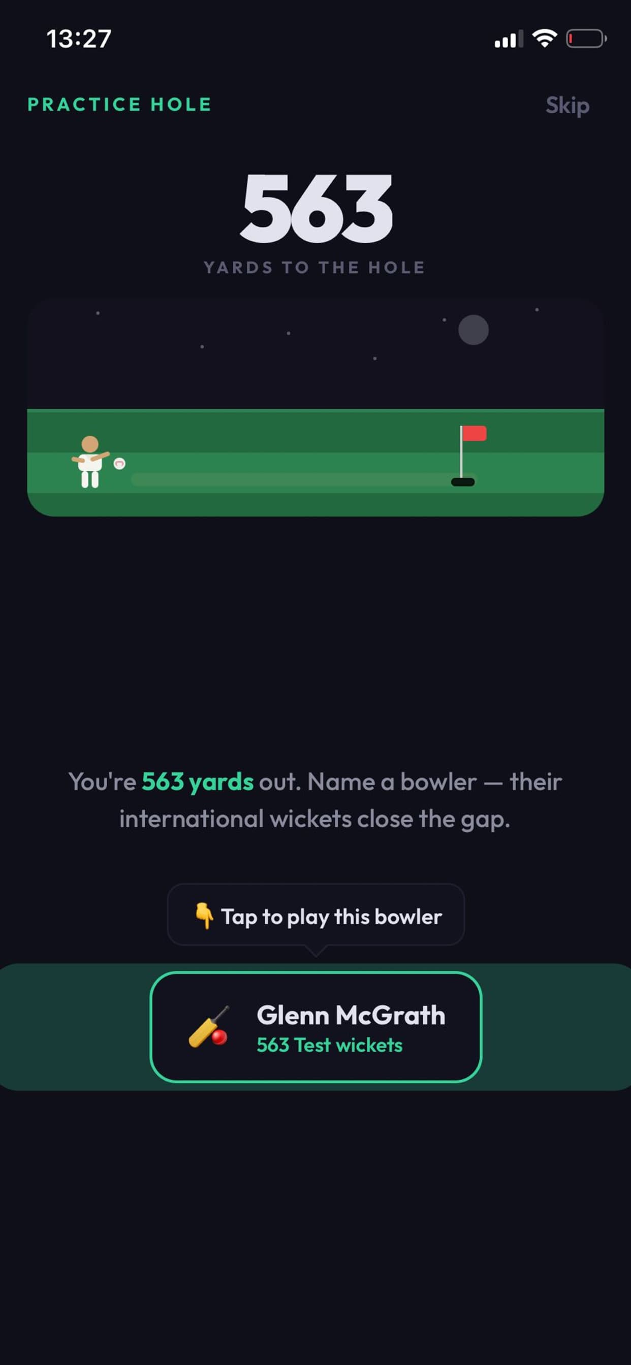 563 yards to the hole, with Glenn McGrath’s 563 Test wickets about to close the gap